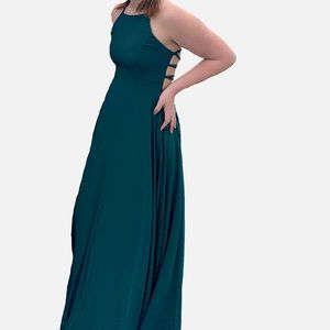 Lulus Green Strappy Back Prom Dress